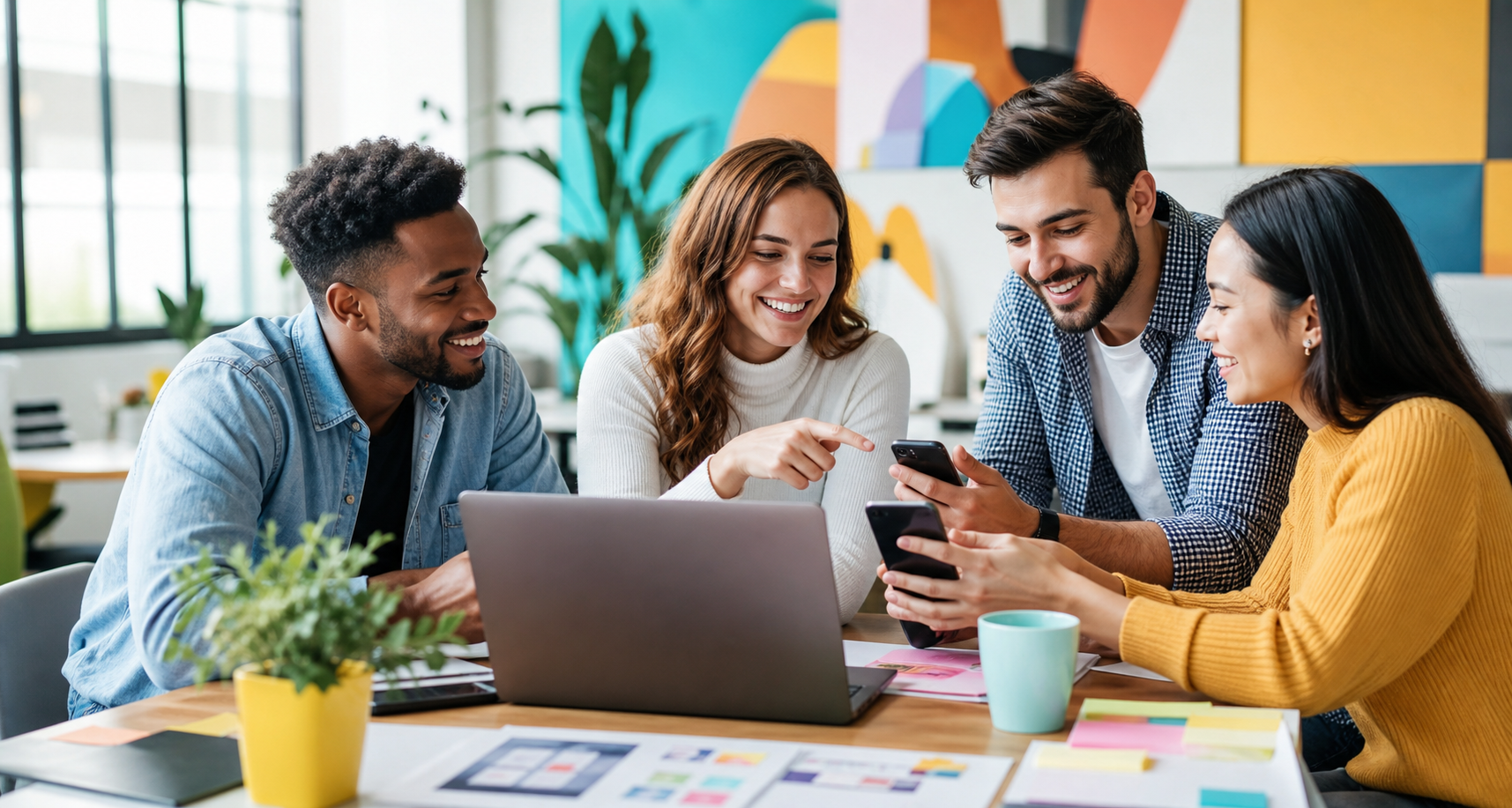 Team creativo al lavoro sui contenuti